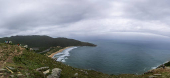 Vista panorâmica da praia da Lagoinha do Leste vista do topo do Morro da Coroa (SC)
