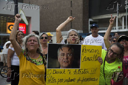 Protesto contra a candidatura de Renan Calheiros à presidência do Senado Federal